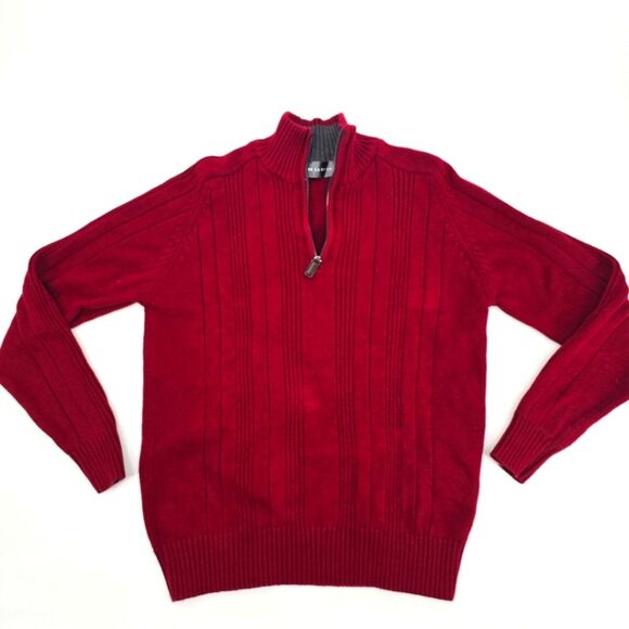 Oscar De La Renta Men's Red Half-Zip Sweater Size M - Picture 1 of 4